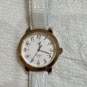 White Leather Strap Tommy Hilfiger Watch